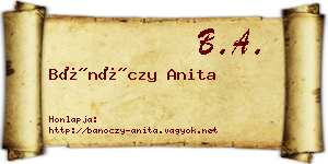 Bánóczy Anita névjegykártya