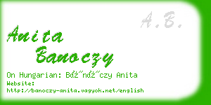 anita banoczy business card